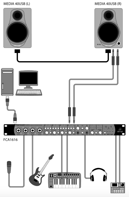 Схема подключения BEHRINGER MEDIA 40USB
