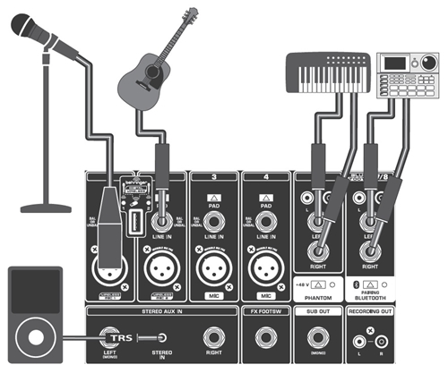 Схема подключения BEHRINGER PPA2000BT_3